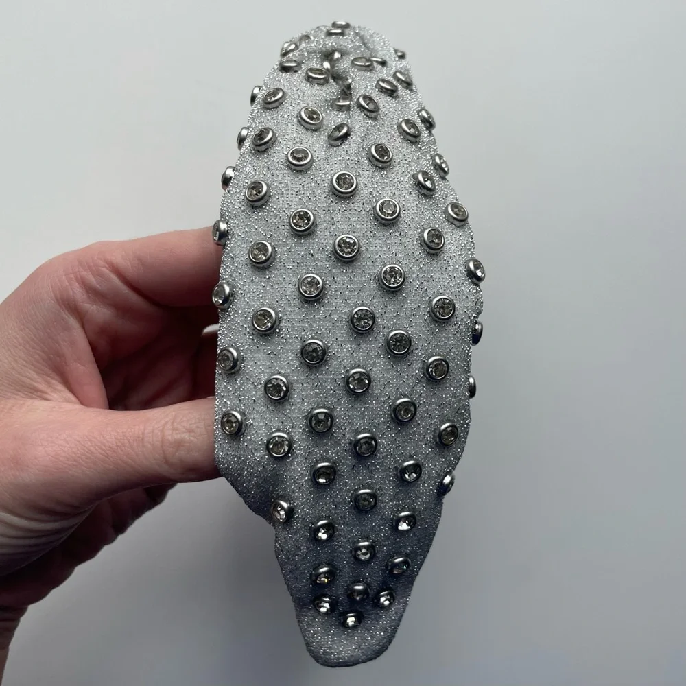 Lele Sadoughi Silver Crystal Studded Headband - Picture 5 of 7